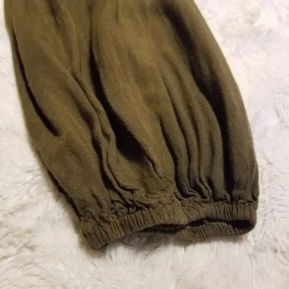 Altar'd State Top Womens Medium Green Boho Flowy Bell Sleeve Peasant Lace - Picture 10 of 10